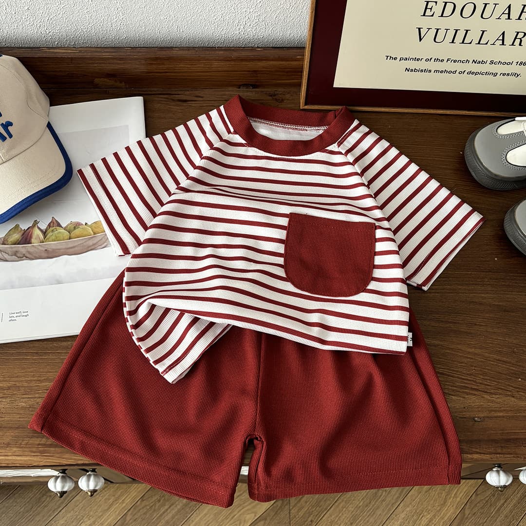 Summer children's sleeves, set for boys, thin short sleeve T-shirt, children's clothing 4