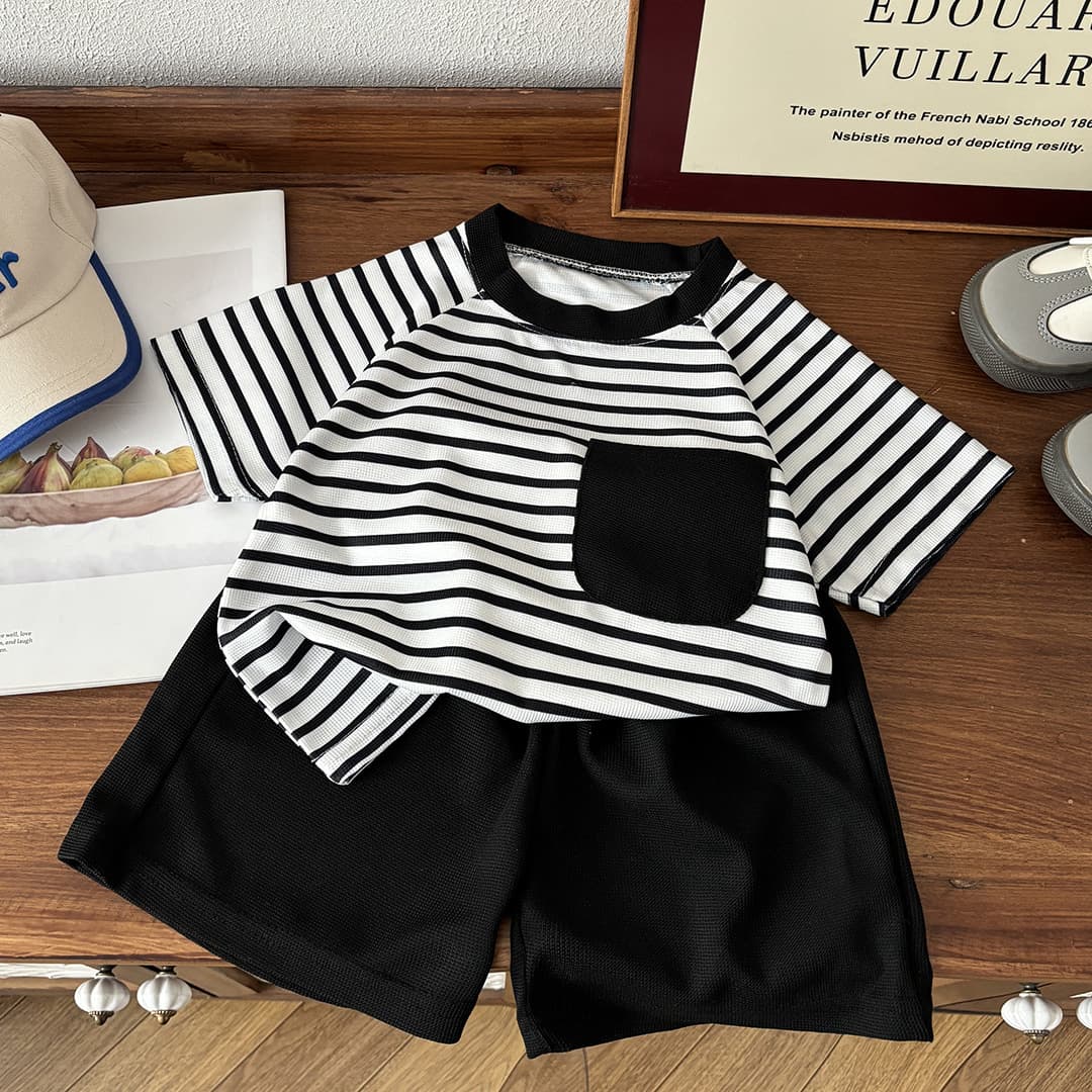 Summer children's sleeves, set for boys, thin short sleeve T-shirt, children's clothing 5
