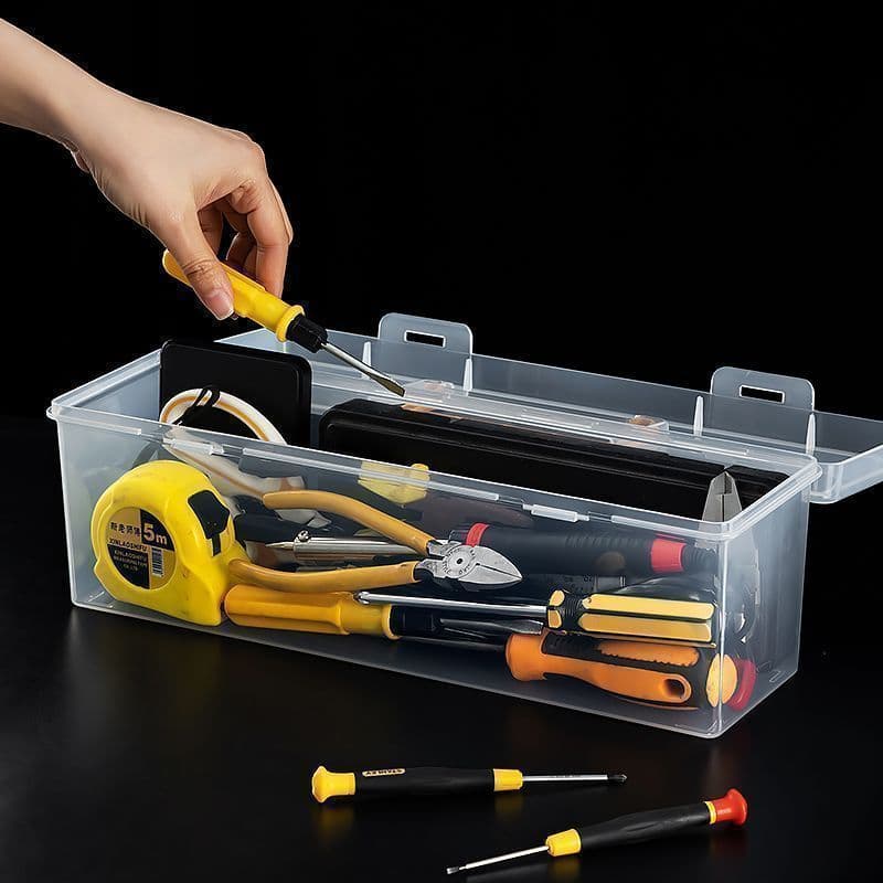 Parts box storage box household hardware tool box screw material accessories transparent portable partition sorting box 4