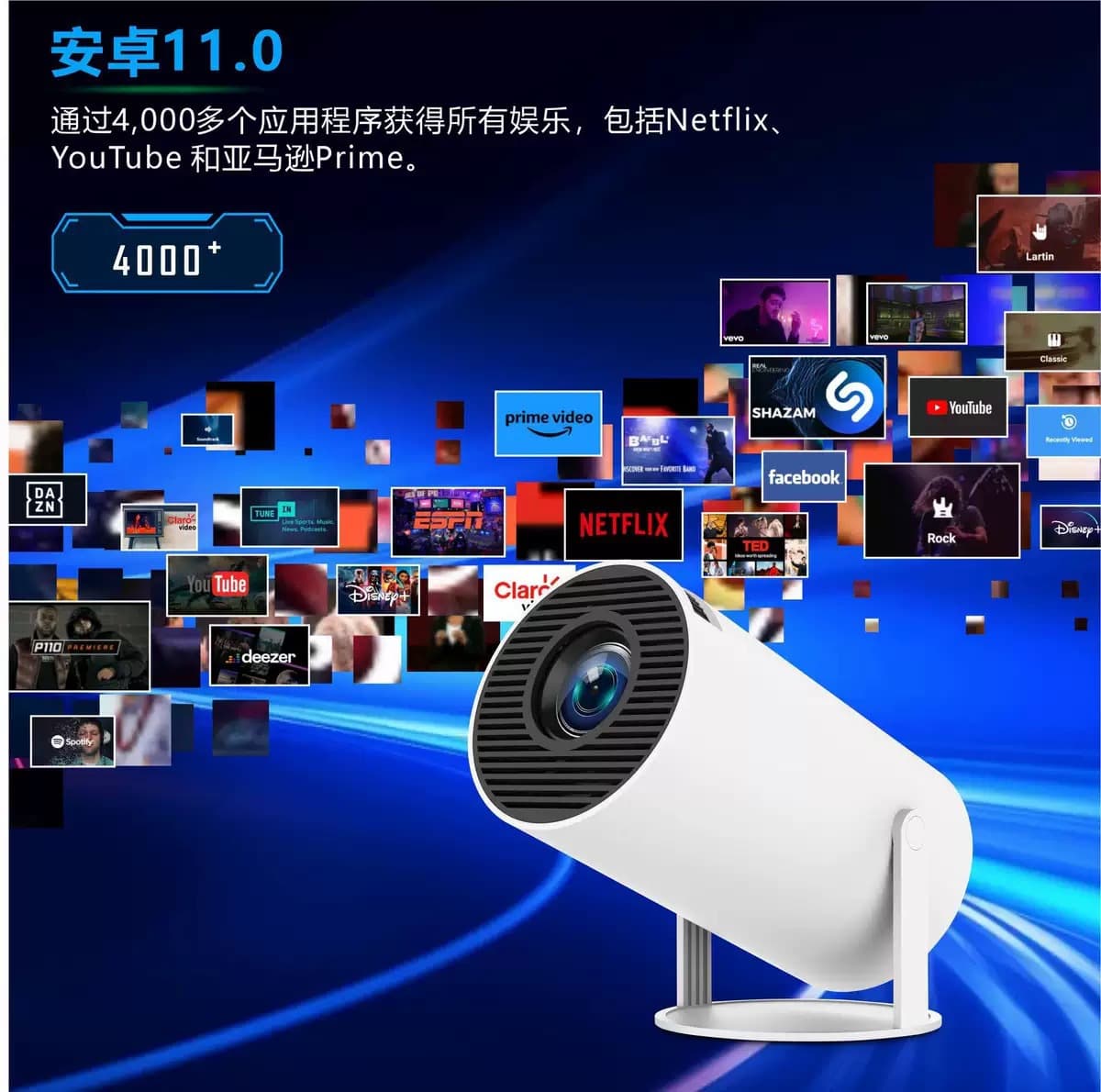 Hy300 projector 4k ultra high definition cross-border hot model smart projector small projector projector 2