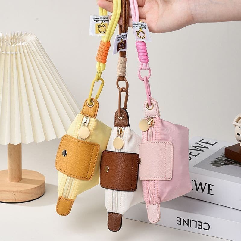 Nylon small wallet for men and women, small bag, car keys, lipstick, organizer bag, headphones, equipment bag, pendant