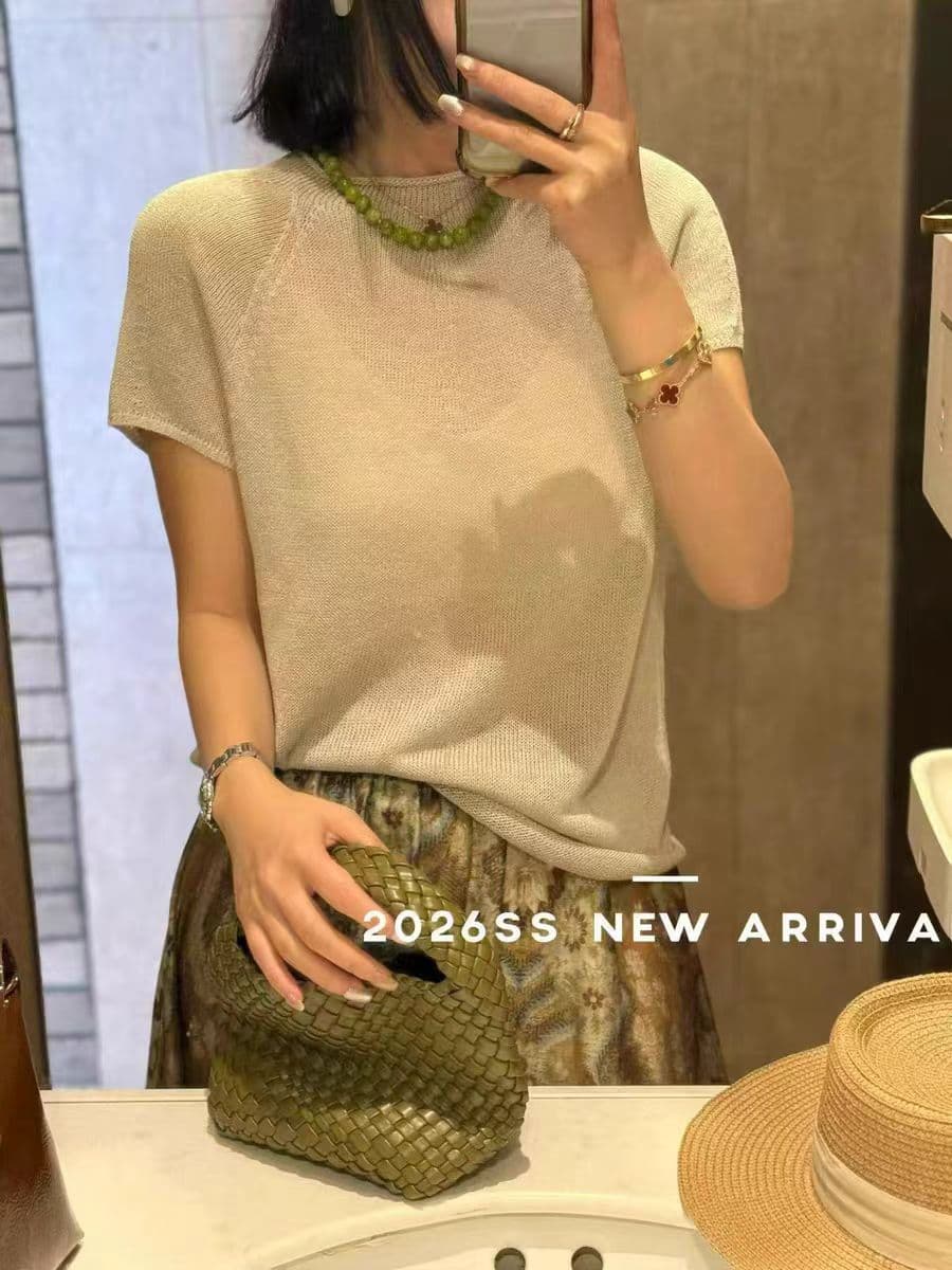 Summer breathable knitted sweater, T-shirt, with short sleeve 3