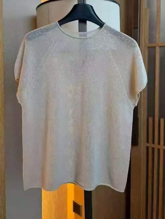 Summer breathable knitted sweater, T-shirt, with short sleeve 4