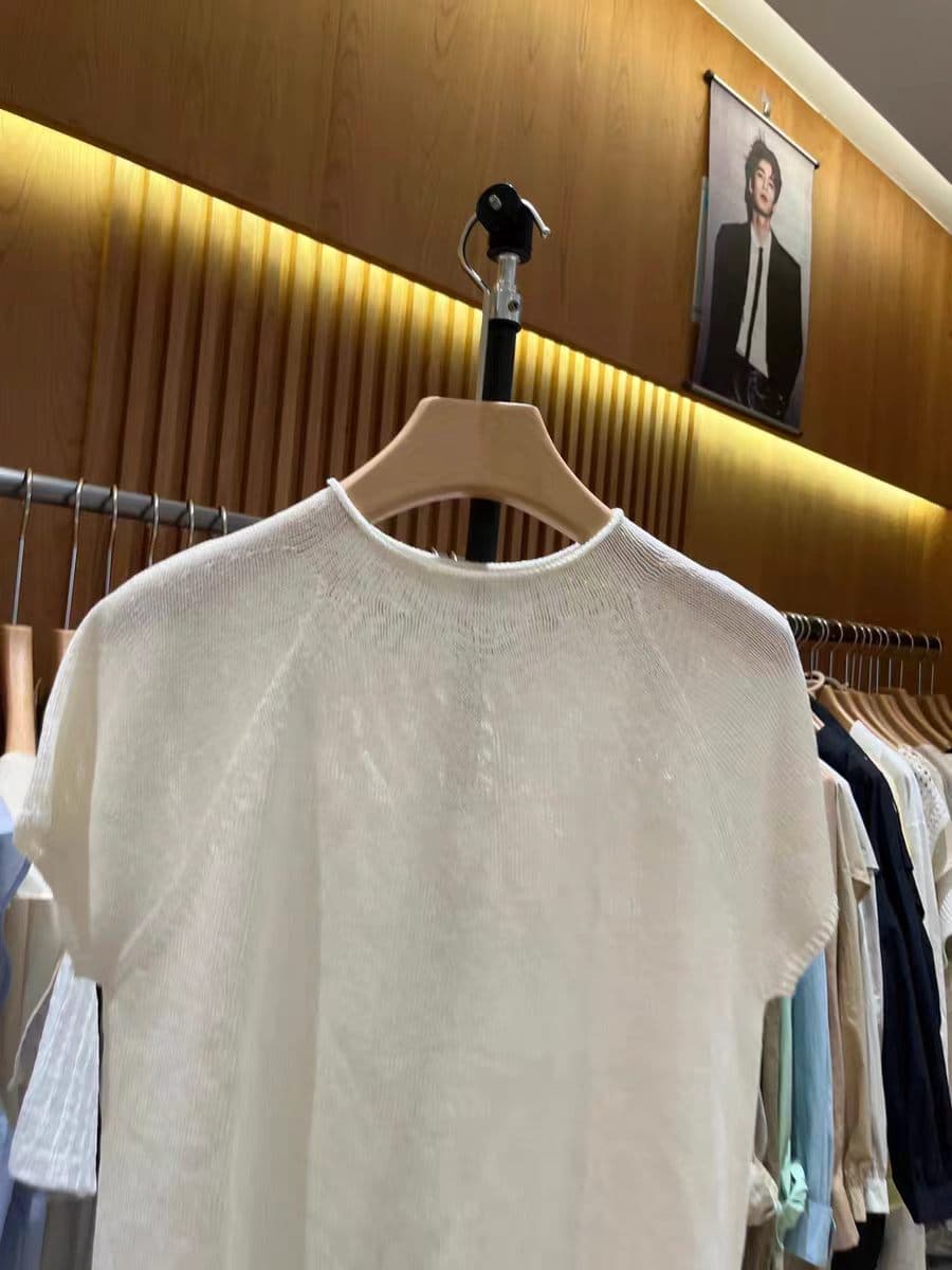 Summer breathable knitted sweater, T-shirt, with short sleeve 5