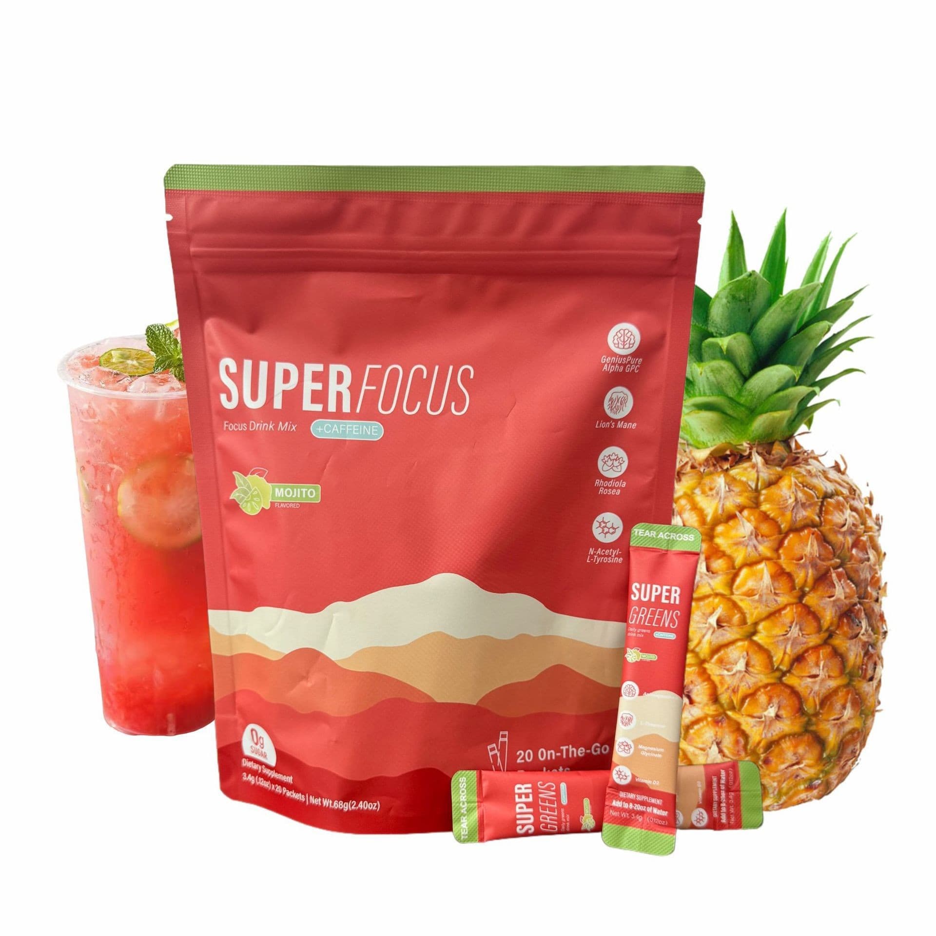 Spot cross-border popular magnesium powder Supercalm electrolyte pineapple raspberry powder mixed drink can be customized 5