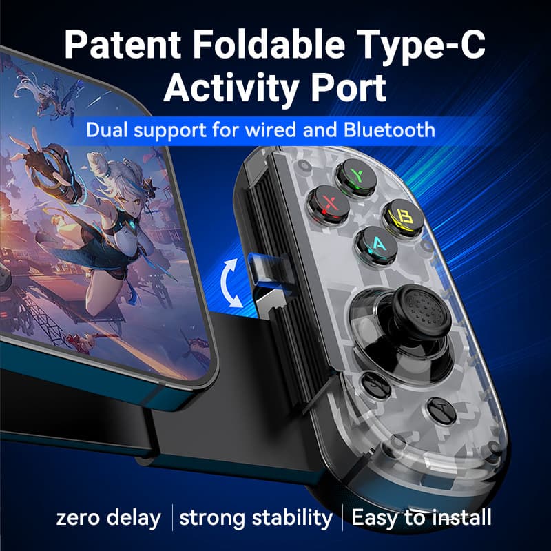 Source Factory Dual Hall Stretch Game Controller TYPE-C Direct Connect Bluetooth Dual Mode Mobile Phone Game Controller 2