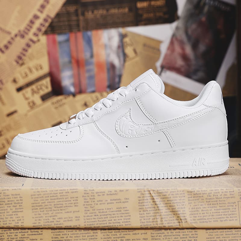 High-quality Air Force. No. 1 sneakers, white shoes for men and women, pure white AF1 official website, genuine low-top casual sneakers for transportation 5