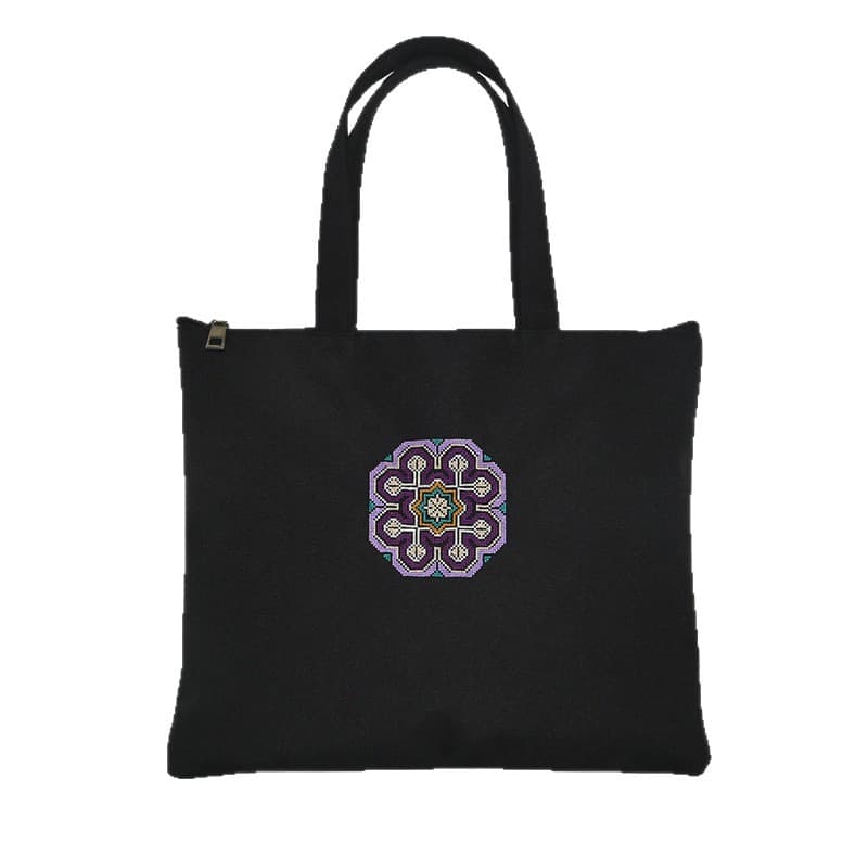 Ethnic capacious bag, laptop, ethnic style, with embroidery, oxford cloth, business version 5