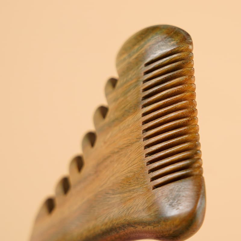 Organic massager sandalwood, brush for scalp, three-in-one 2