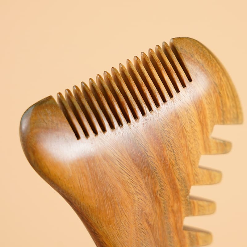 Organic massager sandalwood, brush for scalp, three-in-one 3