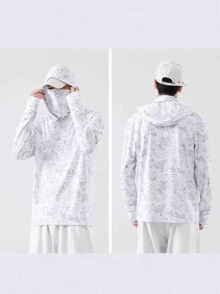 Silk summer thin breathable sun protection clothing for men and women, travel quick dry jacket with hood 5