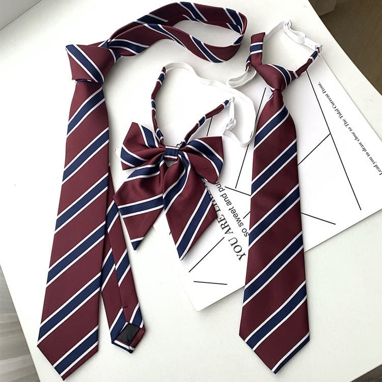 Japanese accessories, uniform, burgundy bow tie, JK style (Japanese school style)