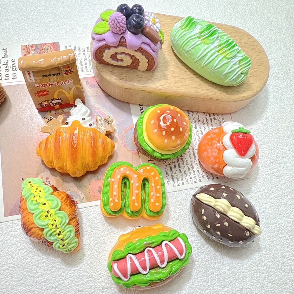 Three dimensional food play with accessories, cream hair accessory, hair rope, pendant, DIY 2
