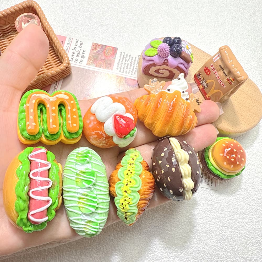 Three dimensional food play with accessories, cream hair accessory, hair rope, pendant, DIY 4
