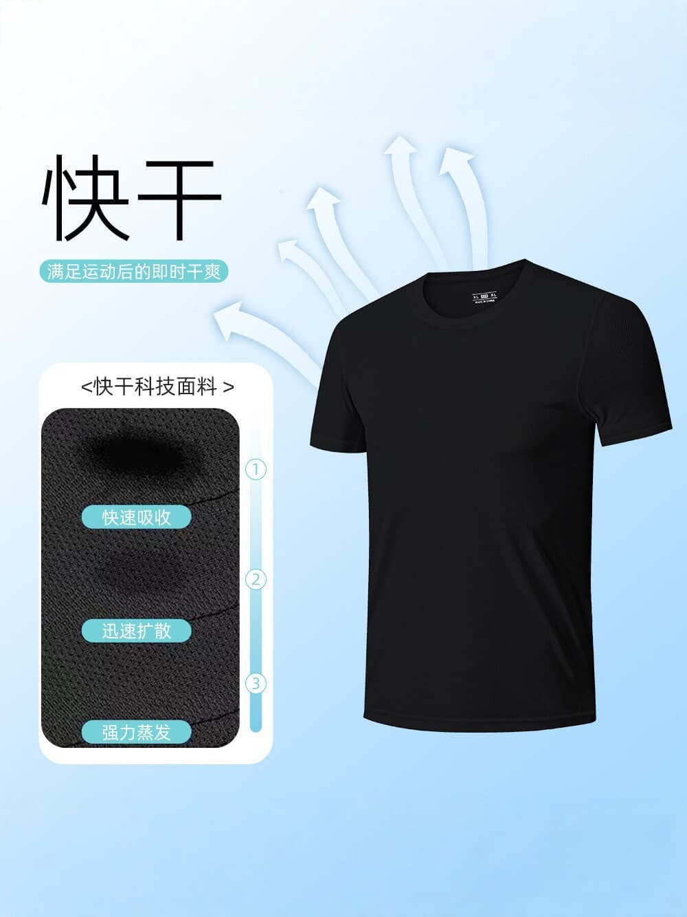 (Wholesale), quick dry T-shirt, breathable travel sports suit, shorts, logo printing service, with short sleeve 3
