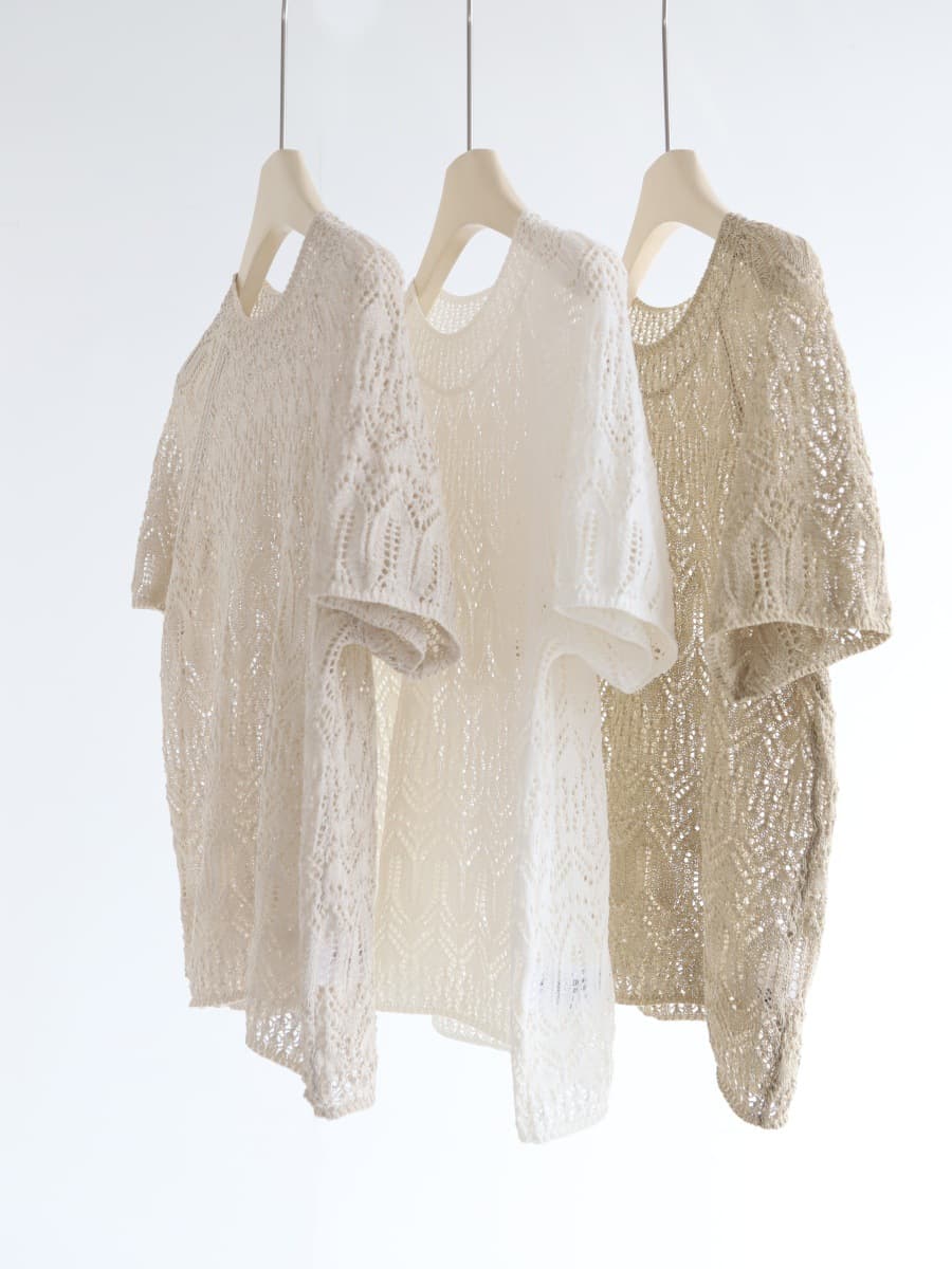 Import knitted summer sweater with a round collar, T-shirt, with short sleeve 1