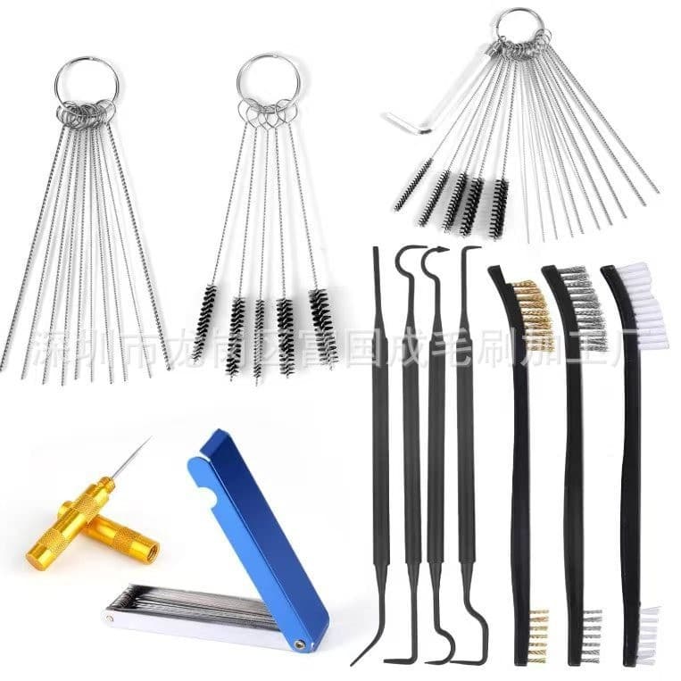 Clear cleaning brush cleaning tool Motorcycle cleaning tool Carb jetcleaningwire set 1