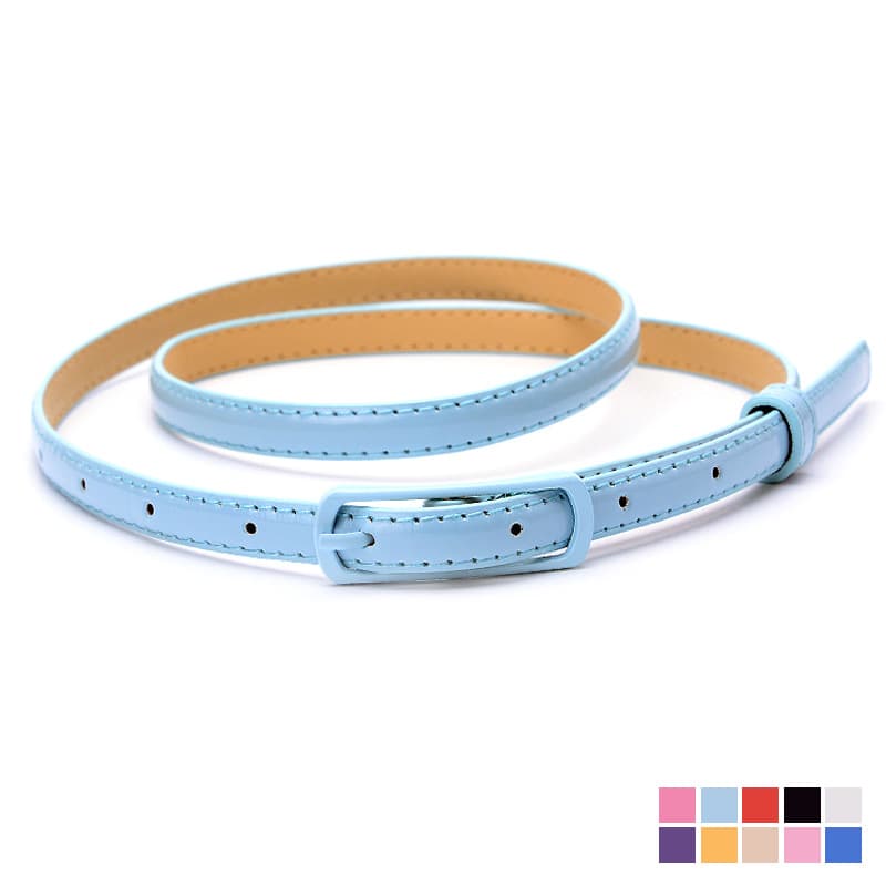 Explosion ladies thin belt, Japanese character buckle PU belt lady thin belt with skirt decoration factory spot 1