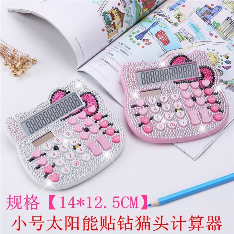 Cat head Crystal Diamond Drill Calculator Solar Bow Heart -shaped keys Drill Cartoon Computer Plash Diamond 2