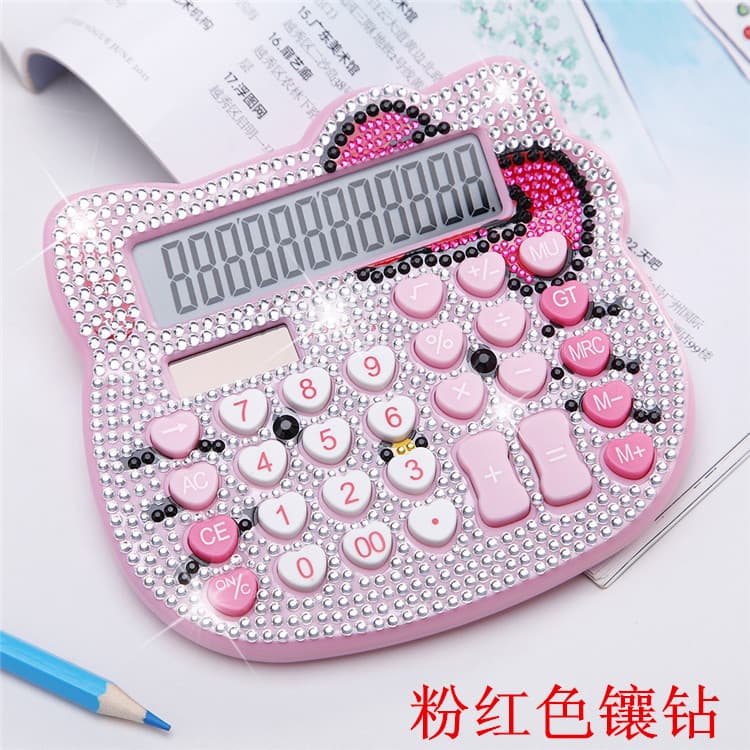Cat head Crystal Diamond Drill Calculator Solar Bow Heart -shaped keys Drill Cartoon Computer Plash Diamond 4