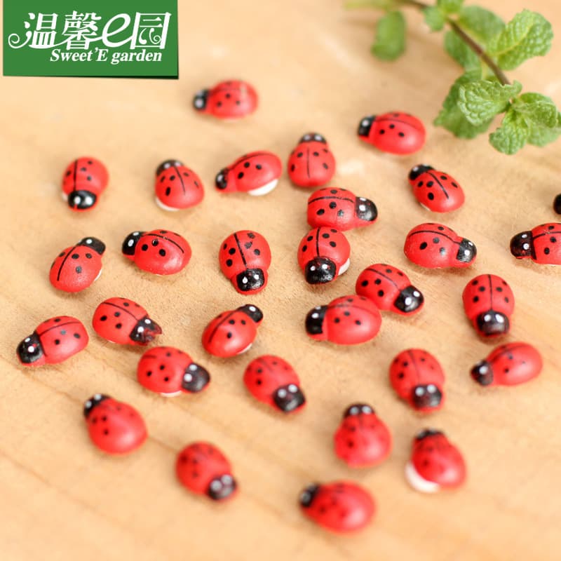 Micro -landscape ornament accessories, succulent ornament jewelry, wooden crafts, beetle, seven -star ladybugs and ladybugs