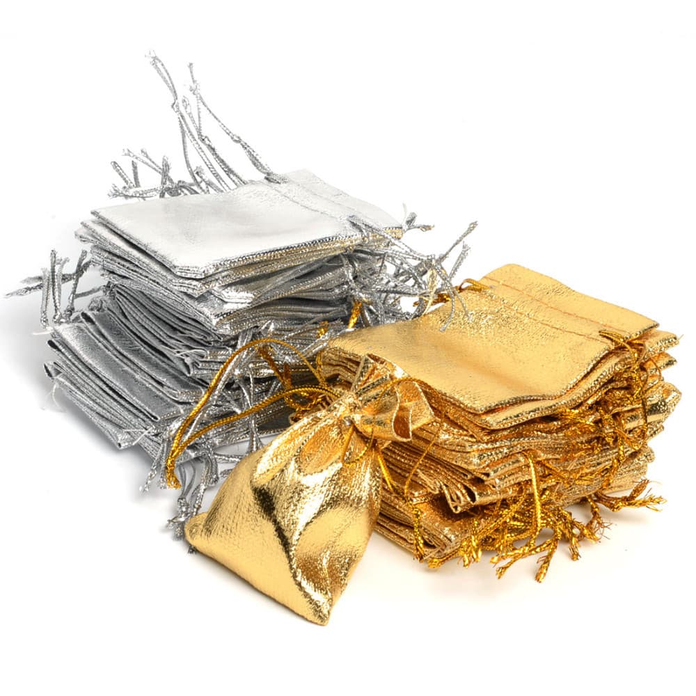 Jewelry storage bag, pack, cloth bag, gold and silver, Birthday gift