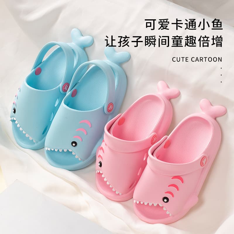 Children's non-slip cartoon slippers for men and women, shark, 2022 3
