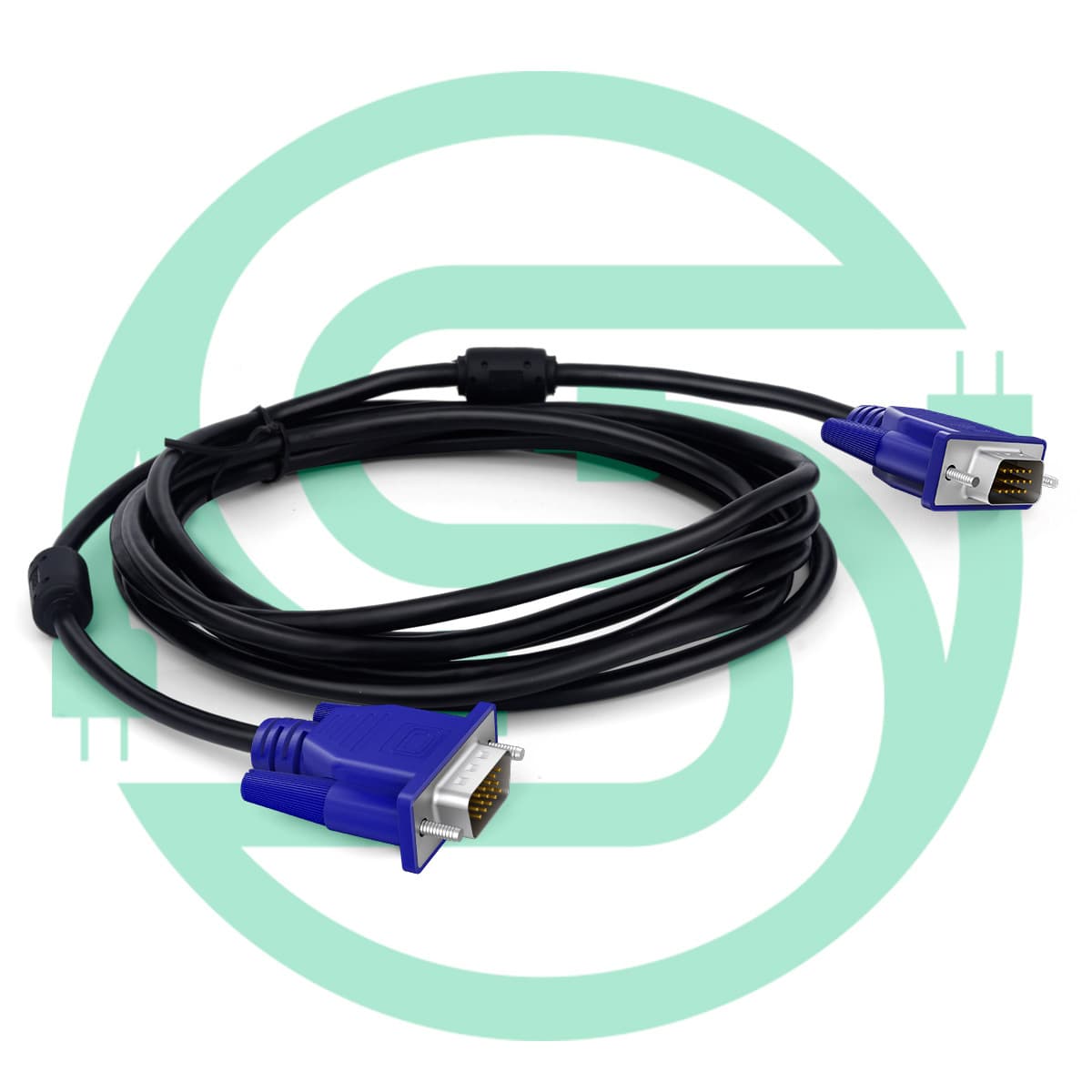 3-meter VGA video cable male to male 15-pin computer monitor projector cable double magnetic ring shielding 3