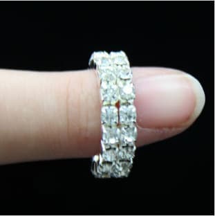 Fashionable elastic ring, Korean style, diamond encrusted, for beloved 2