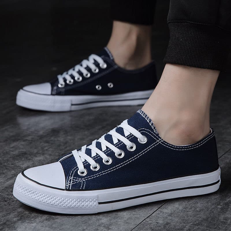 New canvas shoes men's trendy shoes men's casual couples men's shoes students Korean style lace-up low-top sneakers students 4