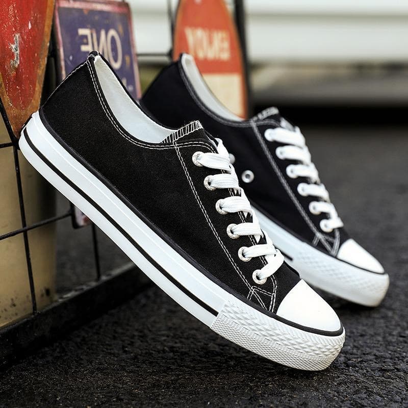 New canvas shoes men's trendy shoes men's casual couples men's shoes students Korean style lace-up low-top sneakers students