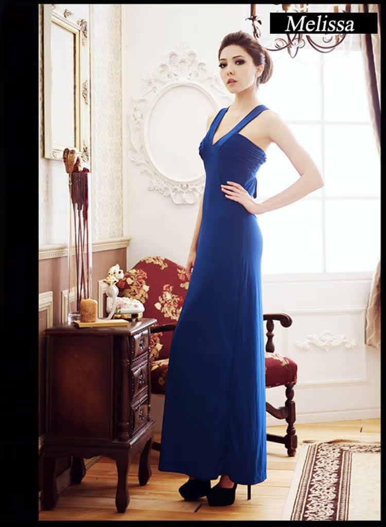 Evening dress, Korean style, mid length 2