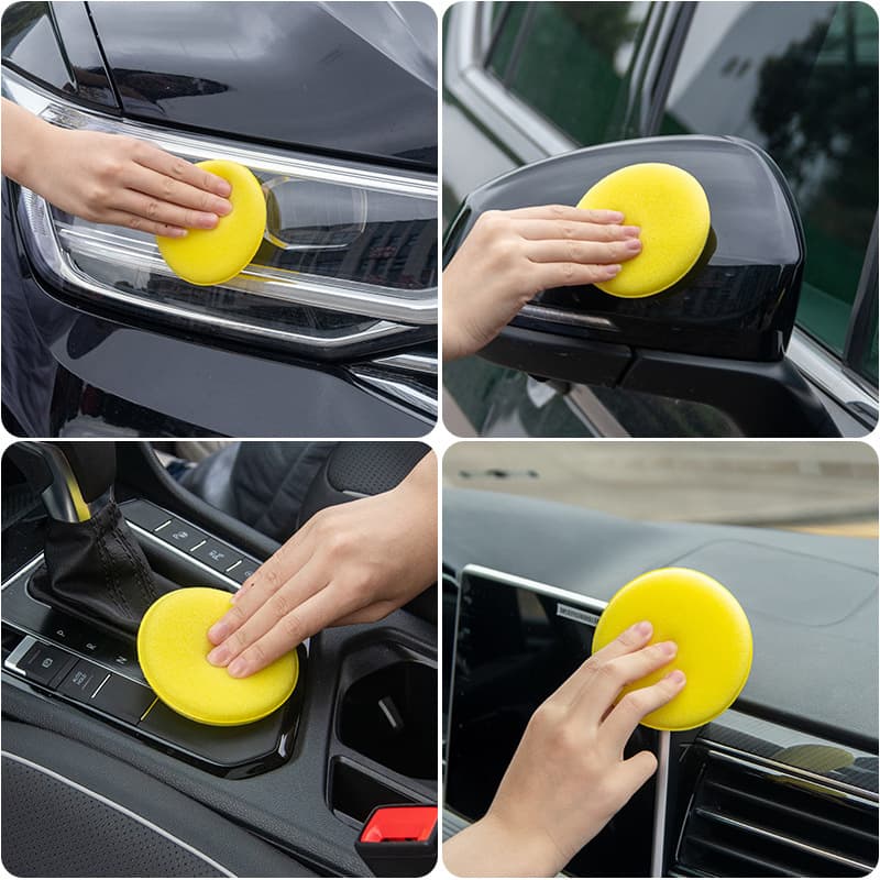 Waxed sponge polishing cloth, round hygienic bath sponge 4