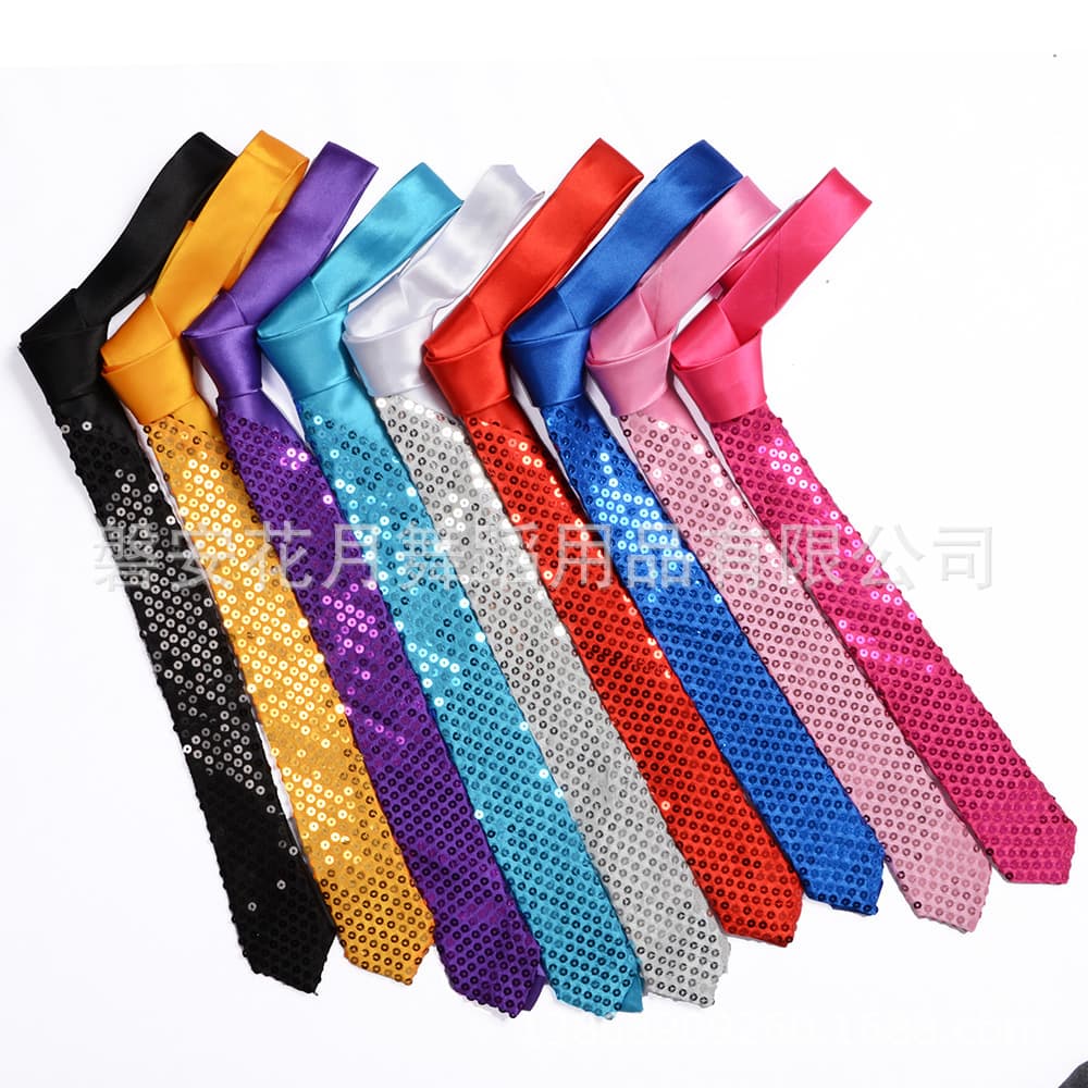 Sequin tie men and women sequin tie formal wear Korean narrow version wedding party party performance stage tie 1