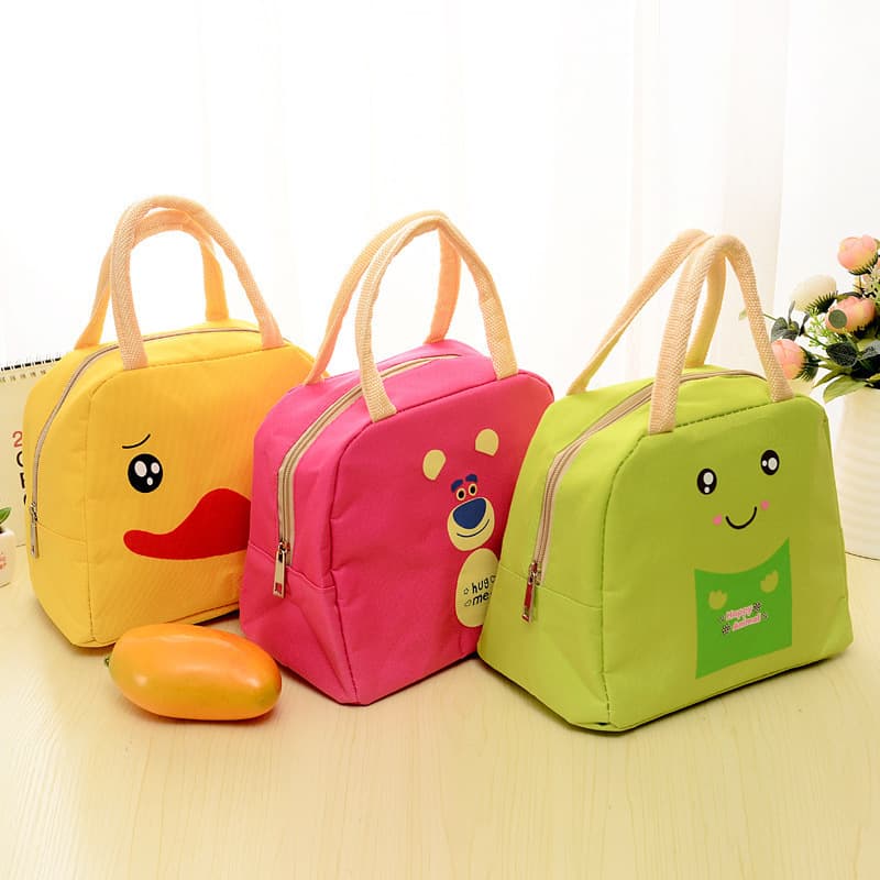 Cartoon thermal bag for students, lunch box bag, convenient handheld picnic bag, capacious purse 2