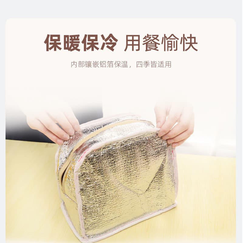 Cartoon thermal bag for students, lunch box bag, convenient handheld picnic bag, capacious purse 3