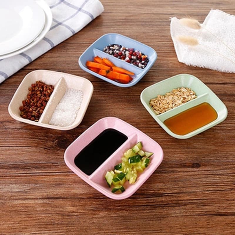 Household kitchen wheat straw seasoning dish Creative plastic leaf -shaped pickles, small dishes of small dishes, tableware dipped in snack dishes 4