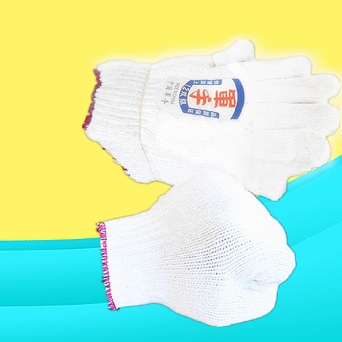Labor protection gloves wholesale cotton yarn safflower industrial knitted white gloves thread gloves wear-resistant thickened construction protection cotton thread 2