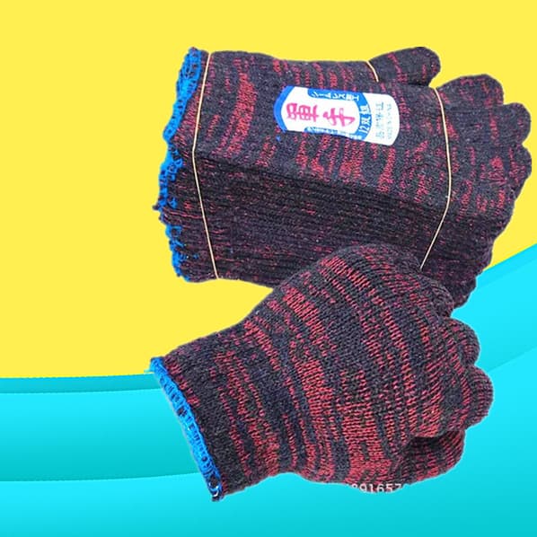 Labor protection gloves wholesale cotton yarn safflower industrial knitted white gloves thread gloves wear-resistant thickened construction protection cotton thread 3