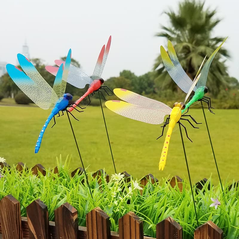 Simulation Dragonfly Home Decoration Wall Patch Background Garden Vase Flower Pot Garden Art Decoration Color Poor Pingli Dragonfly 1