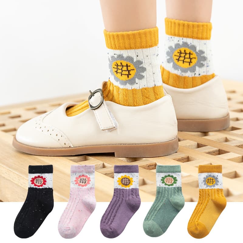 (Wholesale), demi-season cartoon children's fresh socks girl's 4