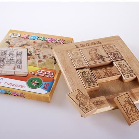 Wooden classic Fifteen game, intellectual labyrinth for children and adults, Three Kingdoms Road Huarong, intellectual game 1