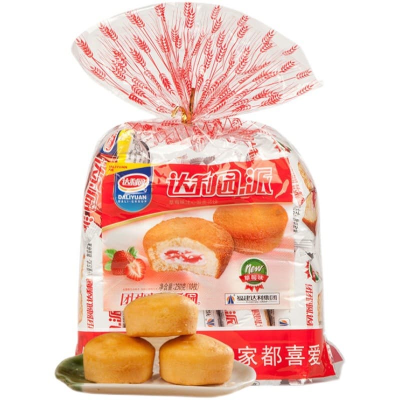 Daliyuan egg yolk pie 230g and strawberry flavor pastry snacks breakfast snacks group purchase wholesale 3