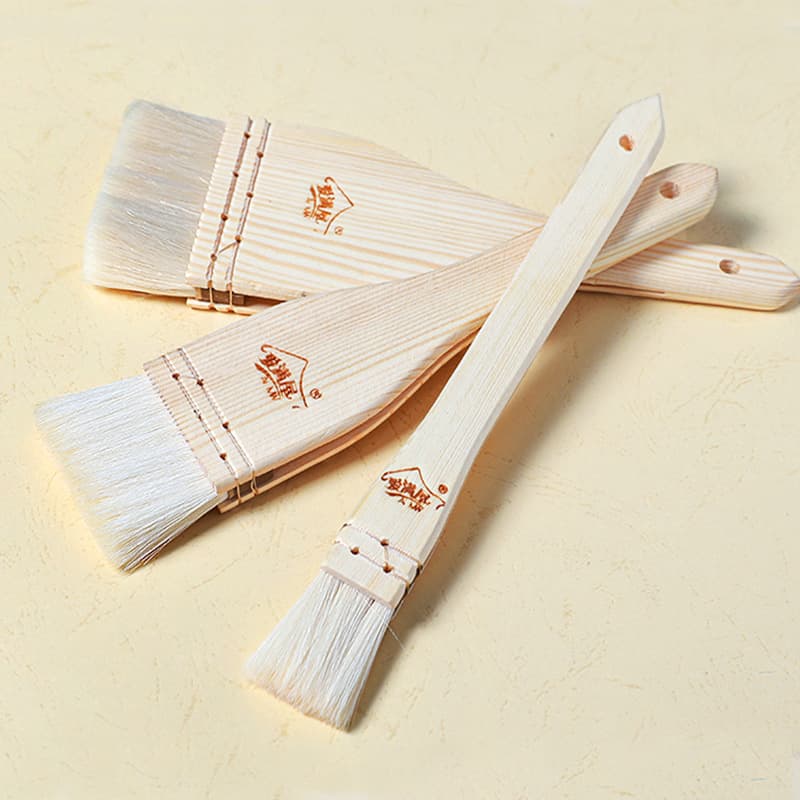 Wool brush baking furniture household wooden handle barbecue brush soft oil brush baking tool barbecue brush oil brush 2