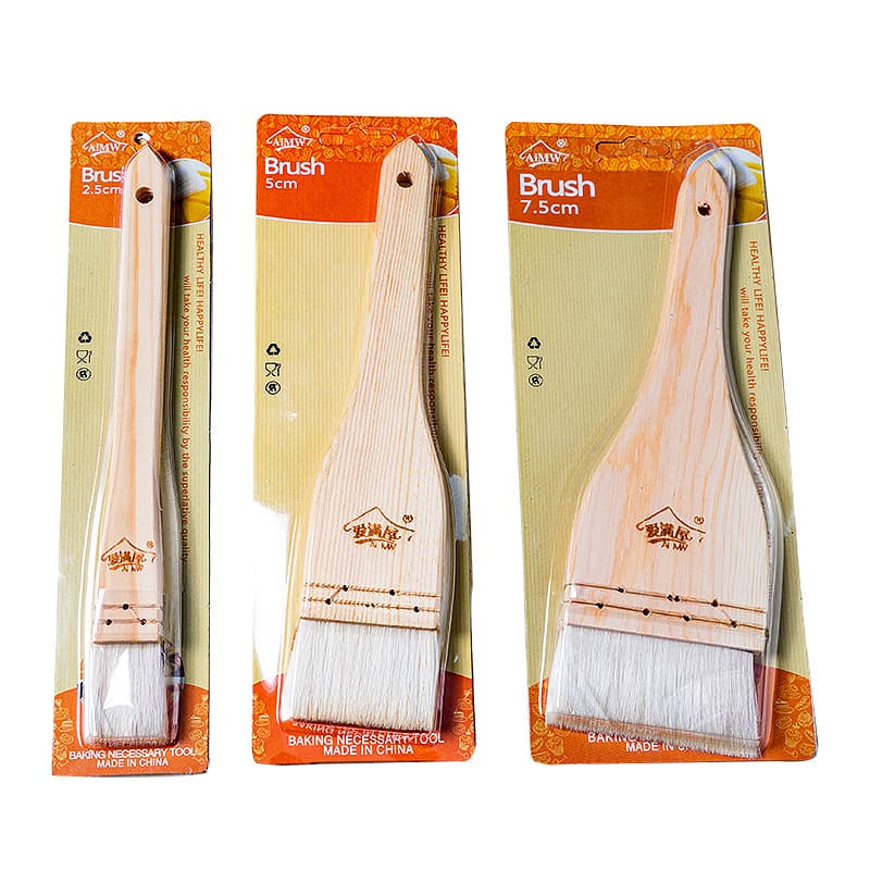 Wool brush baking furniture household wooden handle barbecue brush soft oil brush baking tool barbecue brush oil brush 5
