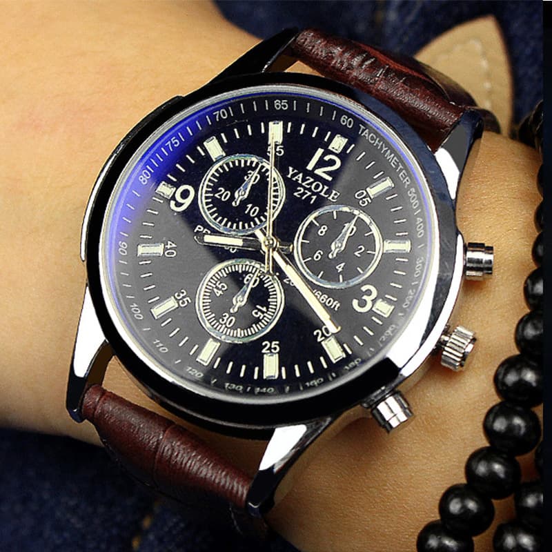 (Cross-border trading), waterproof men's watch for students, quartz belt 4