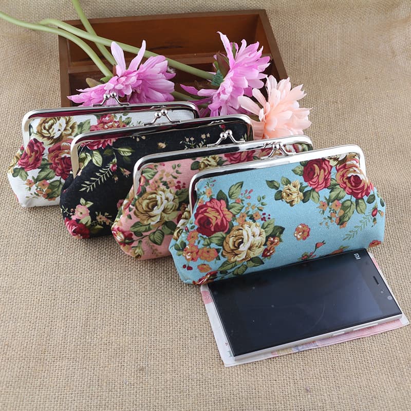 Cloth, long wallet, pencil case for students, roses, (Physicals) 1