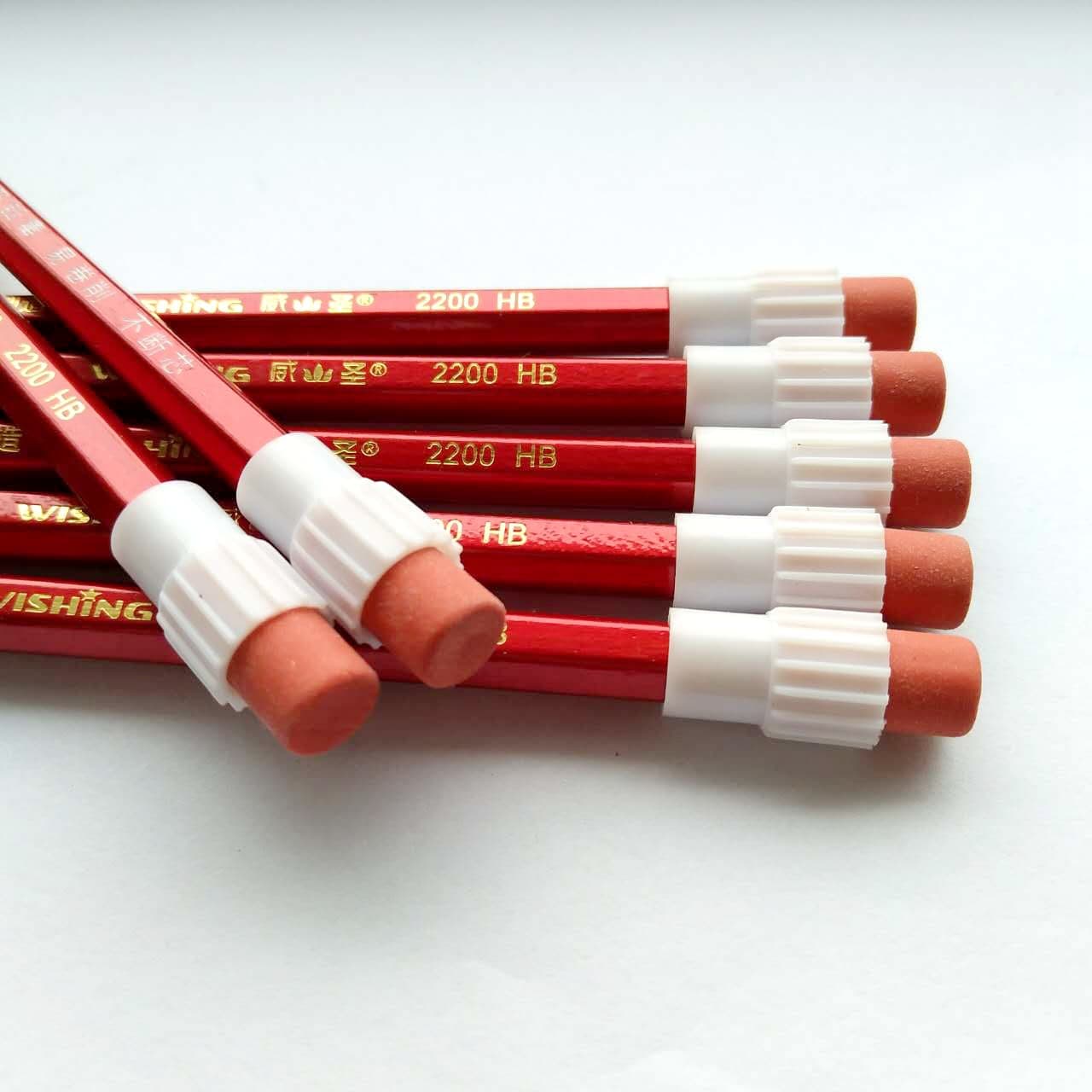 Red pencil, eraser, waist belt for students, 10 pieces, with your logo imprint 3