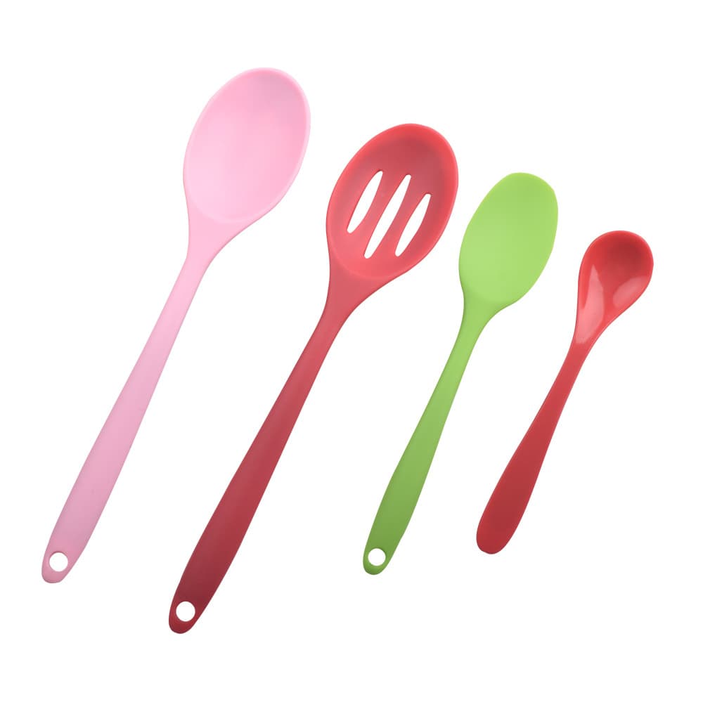 Silicone Soup Spoon with Integrated Handle - Non-stick Cookware Scraper Utensil 5