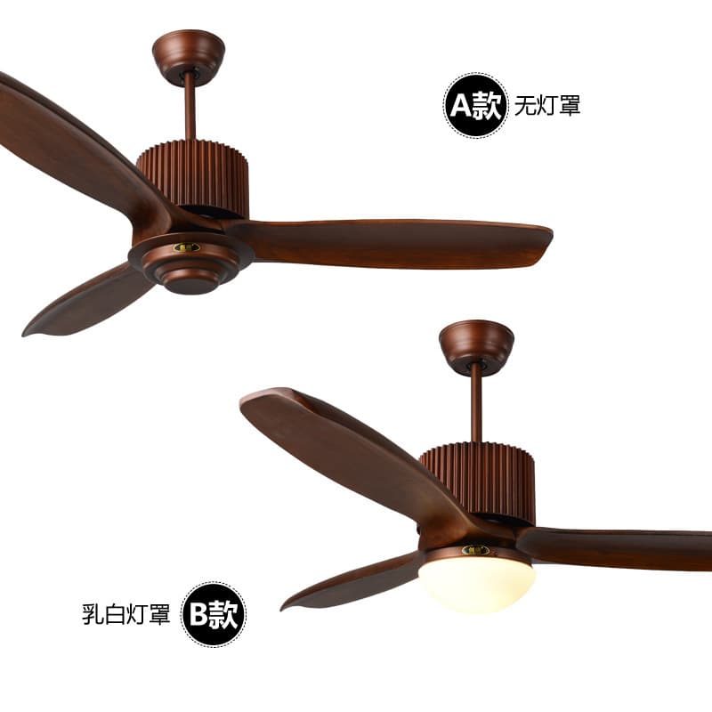 Air fan from natural wood, LED light strip with light, 52 inch, American style 2